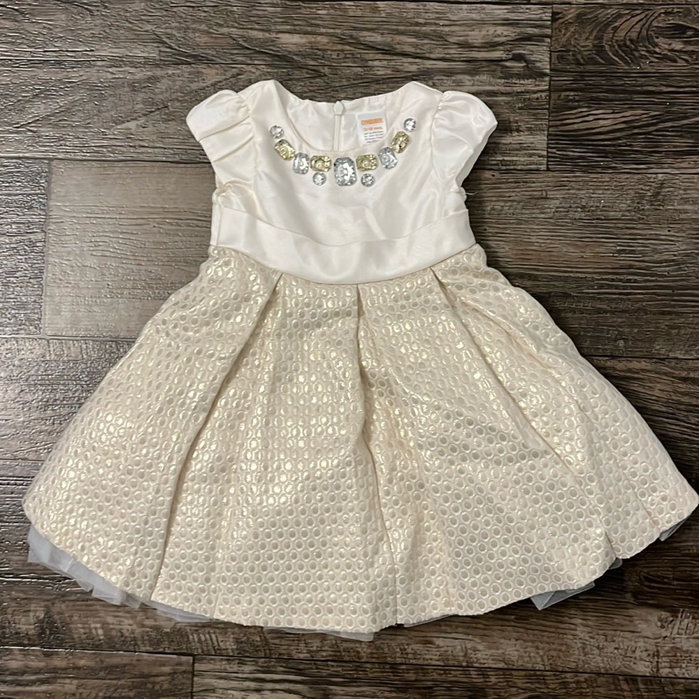 Cream/gold toddler dress 12-18 months